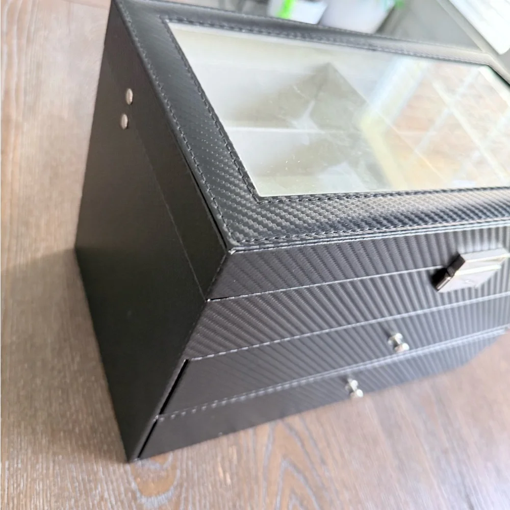 Classic Black 3-Tier Jewelry/ Sunglasses Organizer Box